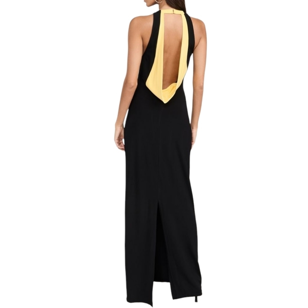 Solid & Striped X Sofia Richie The Seleta Maxi Dress Size XL NWT Yellow / BLACK